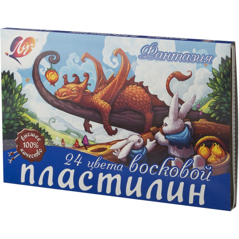Пластилин восковой Луч Фантазия 24 цвета со стеком