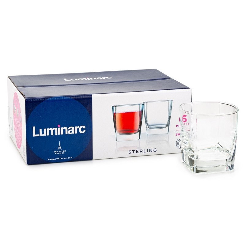 Набор посуды стаканы для сока, виски LUMINARC «Sterling», 6 шт., 300 мл, низкие, стекло