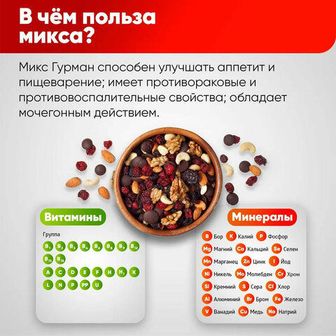 Ореховая смесь сушеная NARMAK «МИКС Гурман» с клюквойизюмомшоколадом500 г