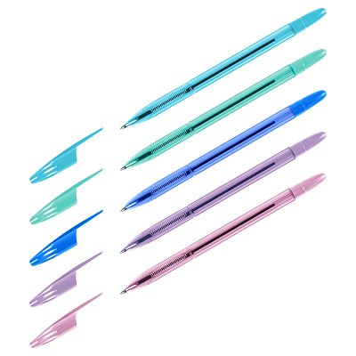 Ручка шариковая СТАММ «555» синяя, 0.7мм, пастель микс