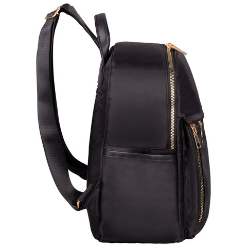 Рюкзак BRAUBERG PODIUM женский, нейлон, черный, 30×26х12 см