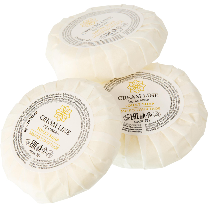 Мыло туалетное Luscan Cream Line, круглое 20гр, 350 шт/уп