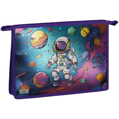 Папка для тетрадей 1 отделение, А4, ArtSpace «Space», ламинированный картон, фольга, на молнии