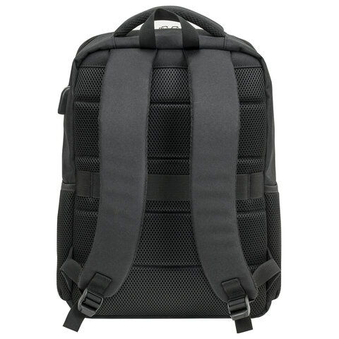 Рюкзак BRAUBERG FUNCTIONAL с отделением для ноутбука, USB-порт, багажная лента, Firm, 43×30x15 см