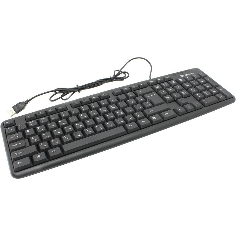 Клавиатура проводная DEFENDER Element HB-520, USB, 104 клавиши + 3 дополнительные клавиши, черная