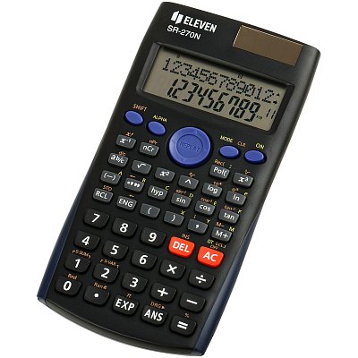 Калькулятор научный Eleven SR-270N, 10+2 разрядов, 240 функций, двойное питание, 82×162×16мм, черный