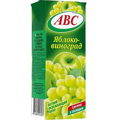 Нектар АВС яблочно-виноградный осветленный стерилиз. слим 0.2л