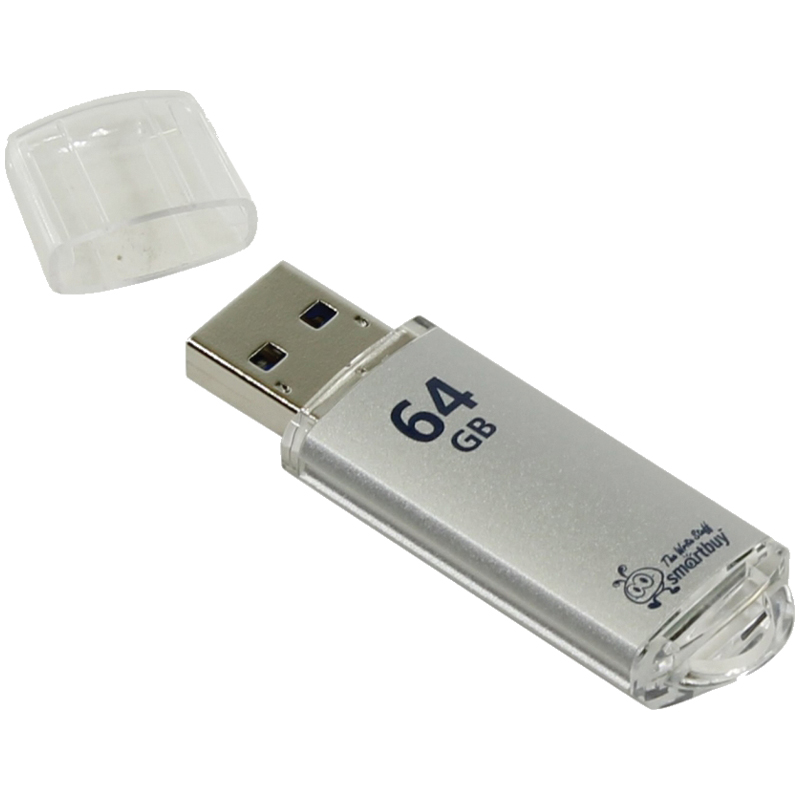 Флэш-диск 64 GB, SMARTBUY V-Cut, USB 3.0, металлический корпус, серебристый