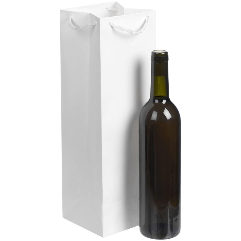 Пакет подарочный под бутылку Vindemia (38×12×11.2 см, белый)
