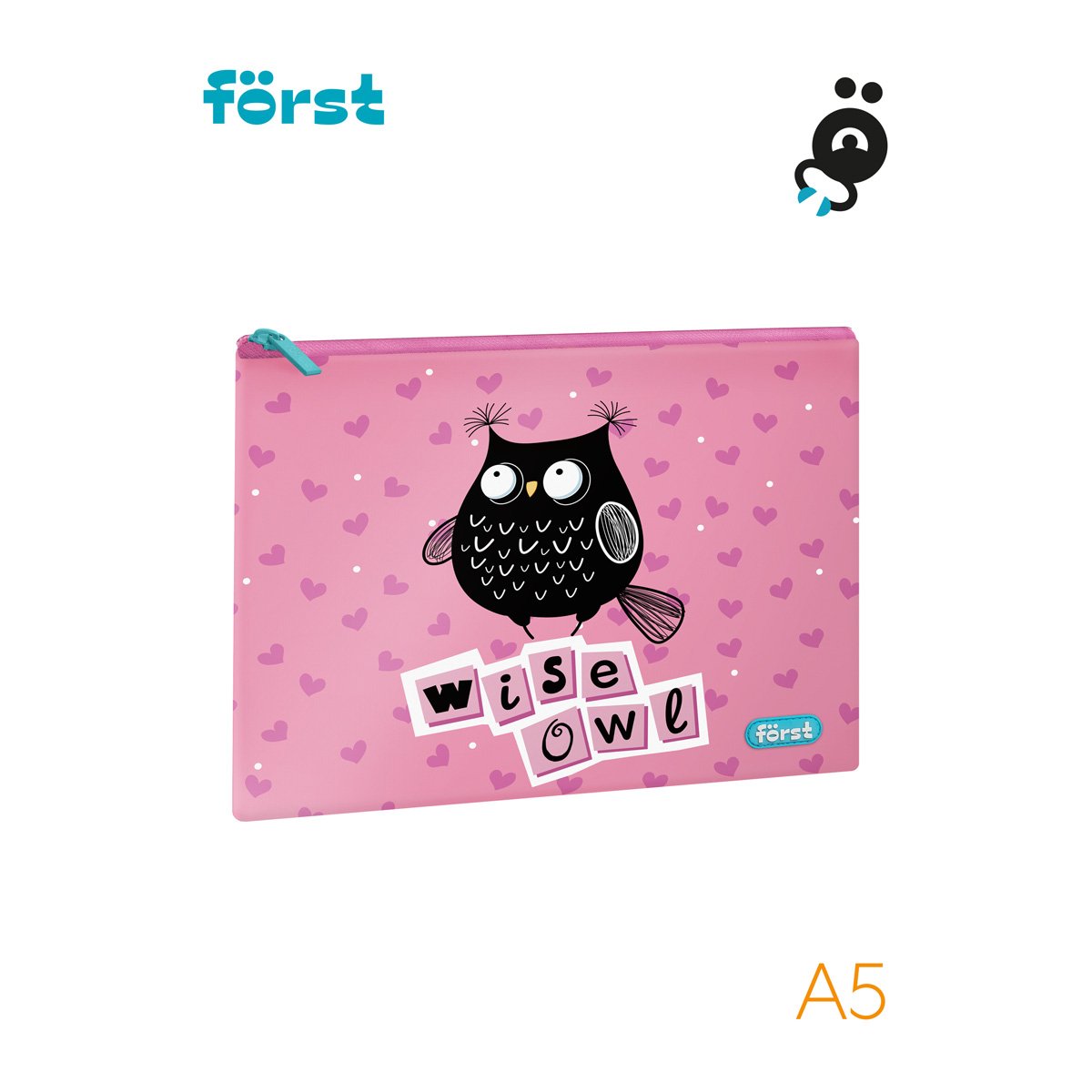 Папка текстильная А5 Först «Black owl», 255×205 мм, 1 отделение, полиэстер