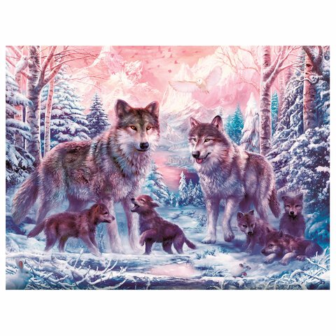 Картина стразами (алмазная мозаика) 30×40 см, ОСТРОВ СОКРОВИЩ «Волки», на подрамнике