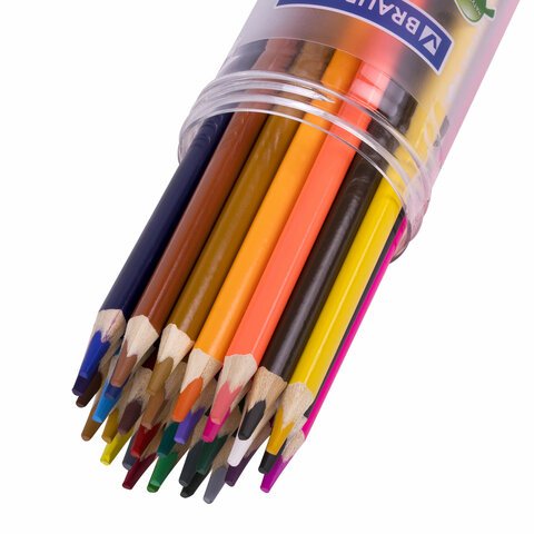 Карандаши цветные акварельные BRAUBERG PREMIUM AQUARELLE 36 цветов в тубе, трёхгранные, мягкие
