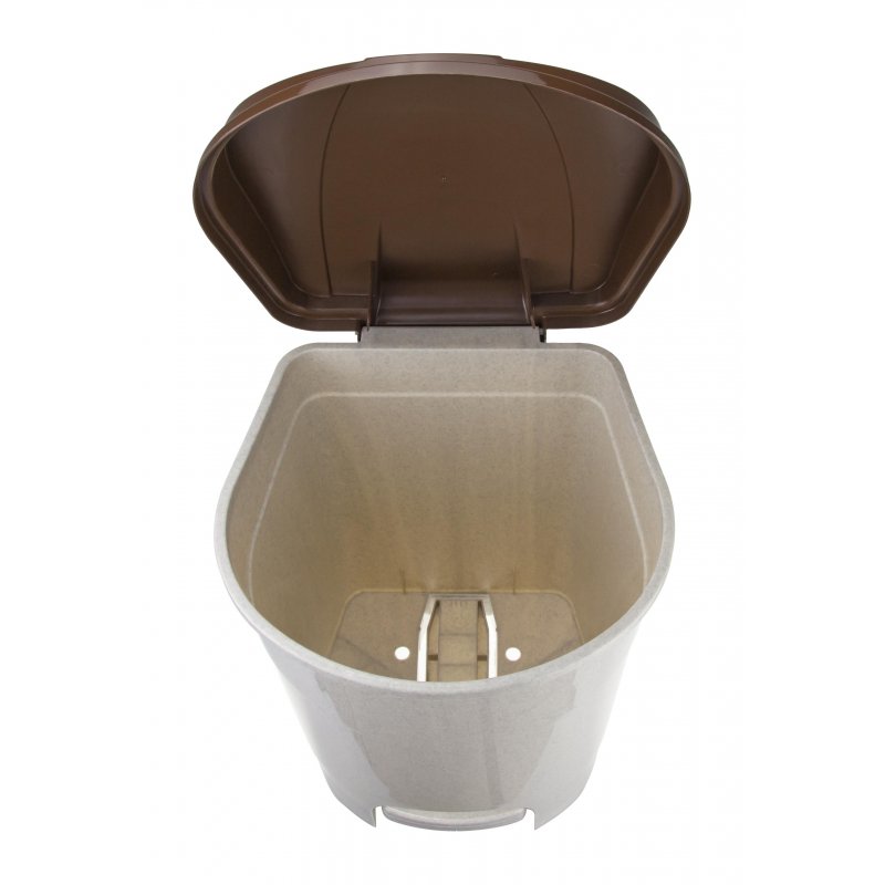 Ведро мусорное с педалью 19л пластиковое, бежевый мрамор