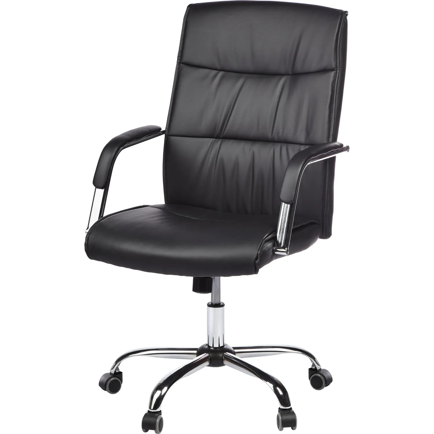 Кресло для руководителя Комус Мебель (Easy Chair) 509 чёрное (экокожа, металл хромированный)