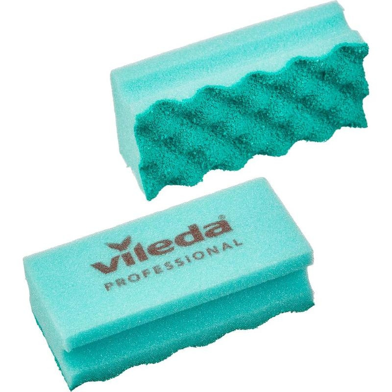 превью Губки для мытья посуды Vileda Professional ПурАктив поролоновые 140×63×45 мм 10 штук в упаковке зеленые/зеленый абразив (арт. производителя 123115)