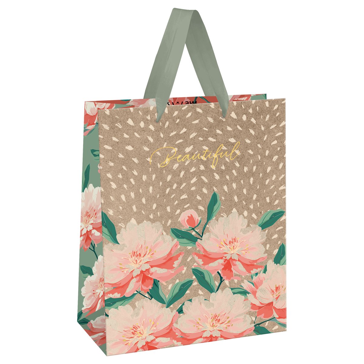 превью Пакет подарочный 11×14×6.5см MESHU «Flowers», фольга, крафт