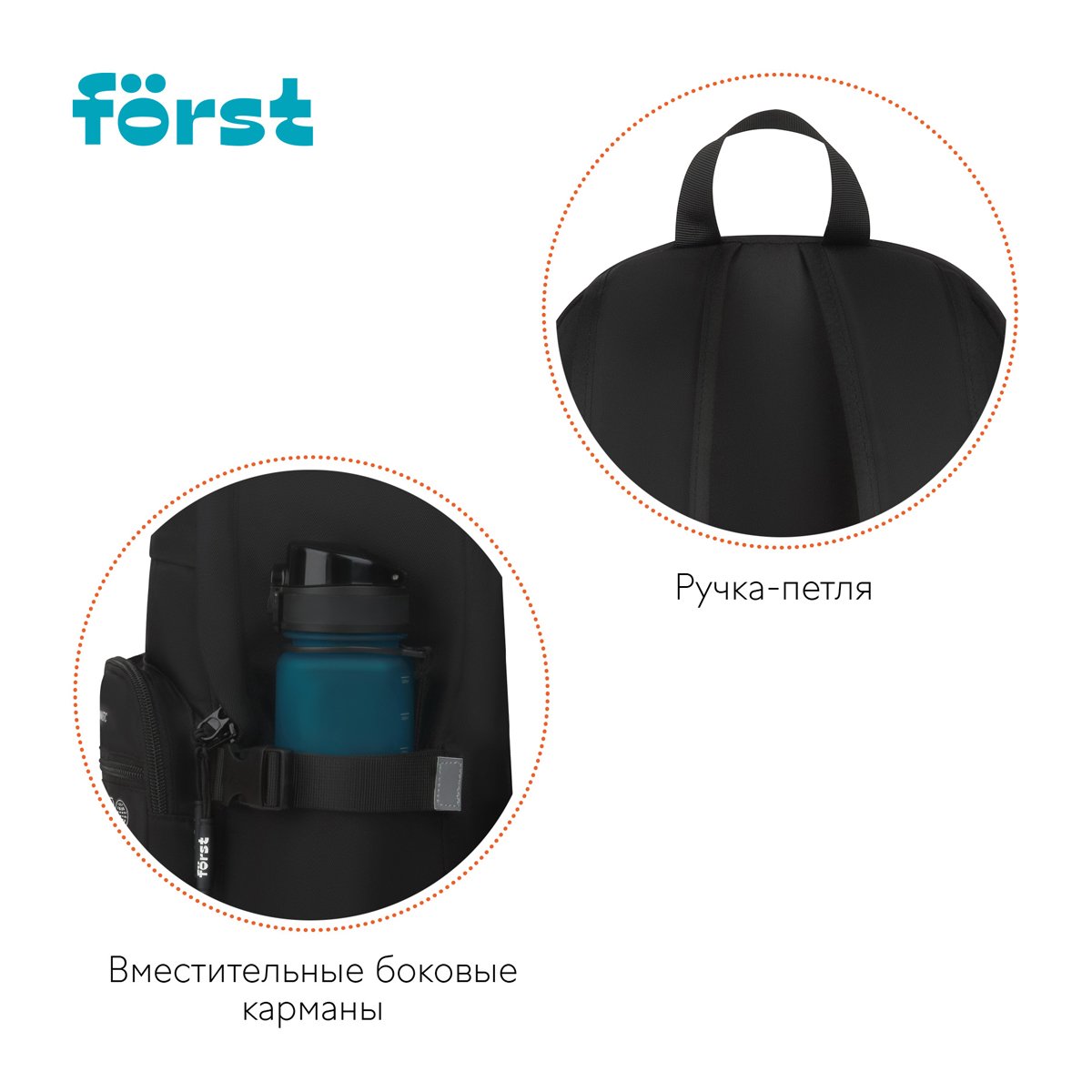 Рюкзак Först F-Teens «World» 40×28×15см, 1 отделение, 7 карманов, уплотненная спинка
