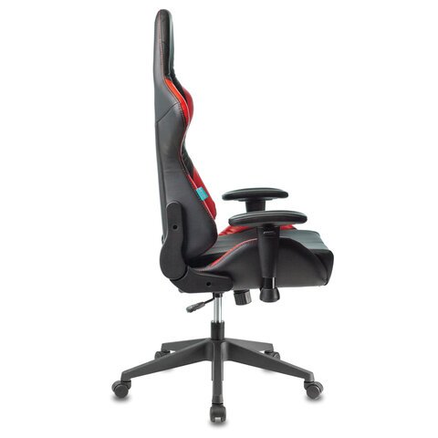 Кресло компьютерное Zombie VIKING 5 AERO, 2 подушки, экокожа, черное/красное