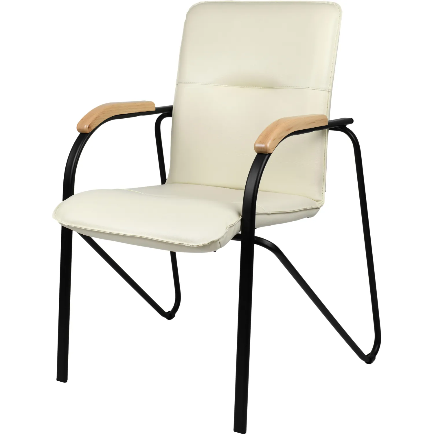 превью Конференц-кресло UA_EChair SAMBA Black к/з беж./бук (V-18 1.007)