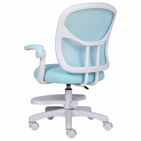 Кресло детское с подставкой для ног BRABIX «Toy MG-205», сетка/ткань TW, голубое