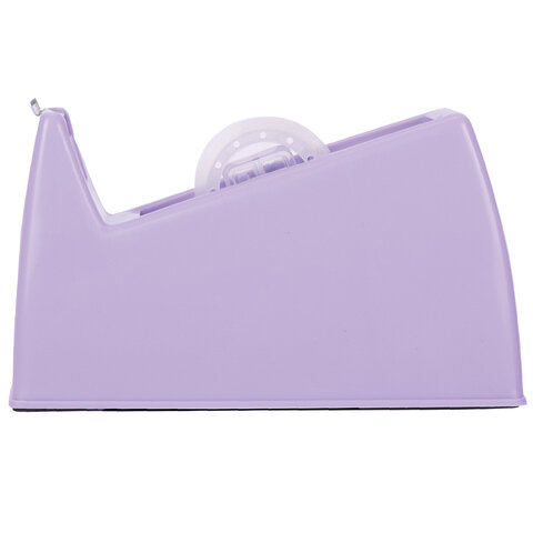 Диспенсер для клейкой ленты шириной до 26 мм, ЛАВАНДОВЫЙ (лента в подарок! ), утяжеленный большой, BRAUBERG