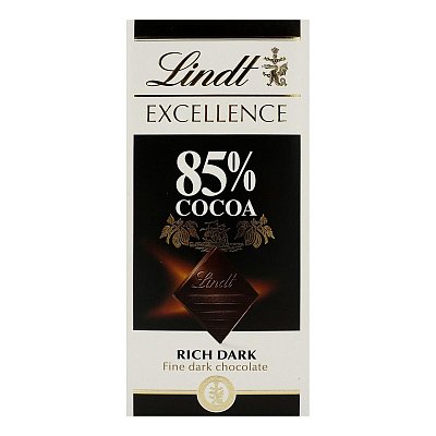 Шоколад LINDT горький содержание какао минимум 85%, 100 гр