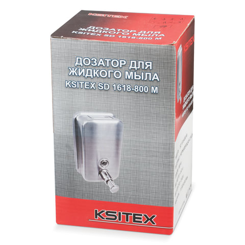 Диспенсер для жидкого мыла KSITEX, наливной, нержавеющая сталь, матовый, 0.8 л