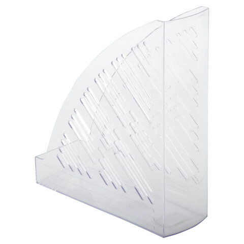 Лоток вертикальный для бумаг BRAUBERG «Standard+», 250×90×300 мм, прозрачный, 237227