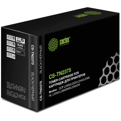 превью Картридж лазерный CACTUS (CS-TN2375) для BROTHER HL-L2300DR/2340DWR/DCP-L2500, ресурс 2600 стр. 