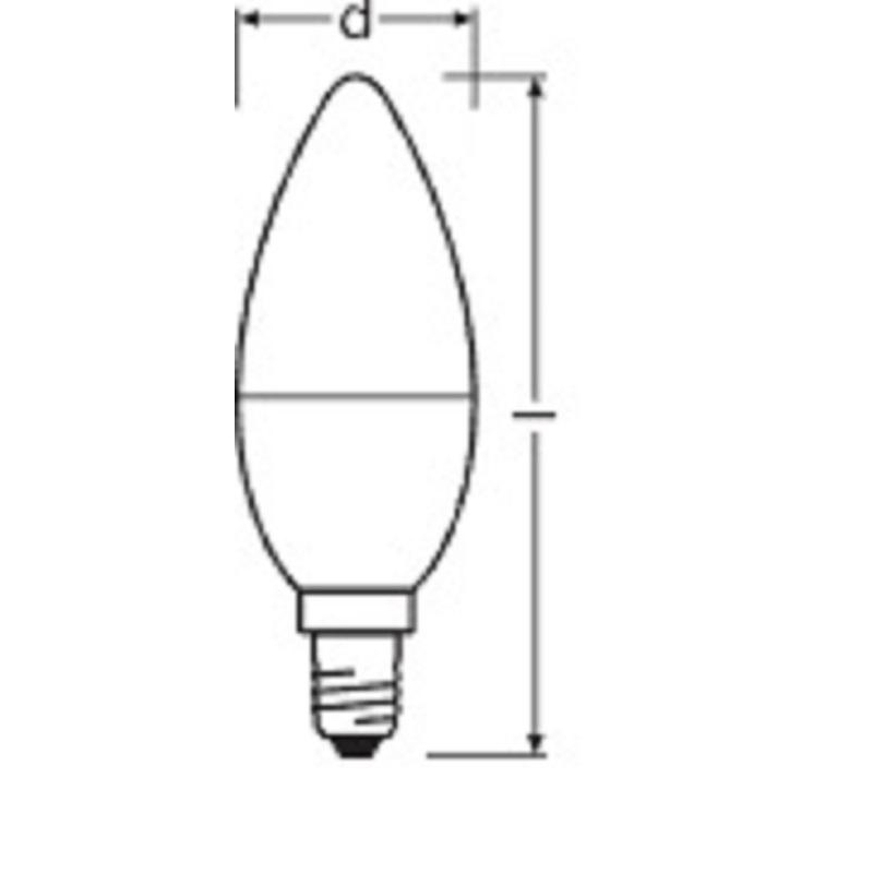 Лампа светодиодная Osram 7 Вт E14 свеча 3000 К теплый белый свет (5 штук в упаковке)