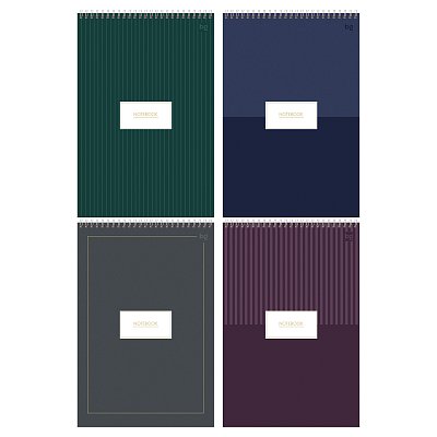 Блокнот А4 80л. на гребне BG «Minimal», твердая подложка