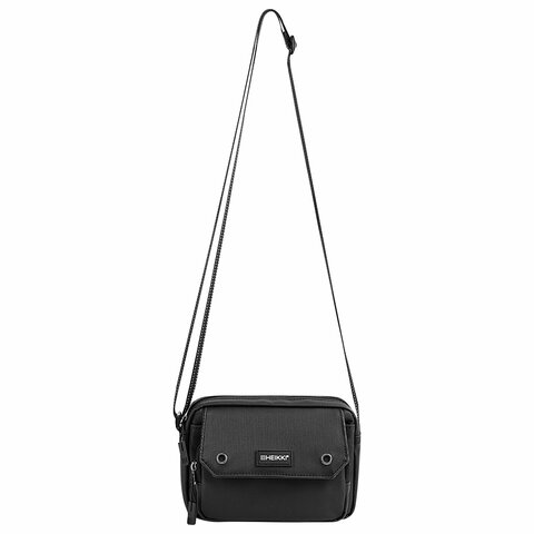 Сумка на плечо HEIKKI WALLET (ХЕЙКИ) два отделения, органайзер, черная, 15×20х5 см