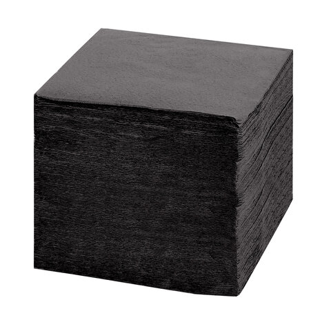 Салфетки бумажные 400 шт., 24×24 см, «Big Pack», черные, 100% целлюлоза, LAIMA