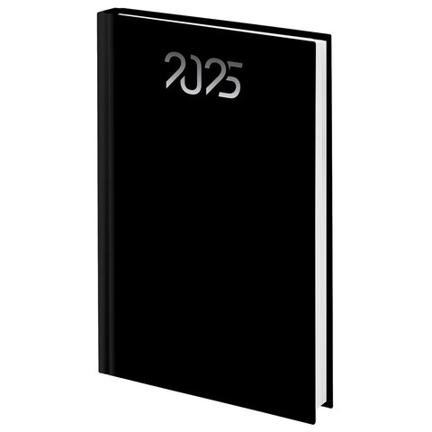 Ежедневник датированный 2025 145×215 мм, А5, STAFF, ламинированная обложка, «Black»