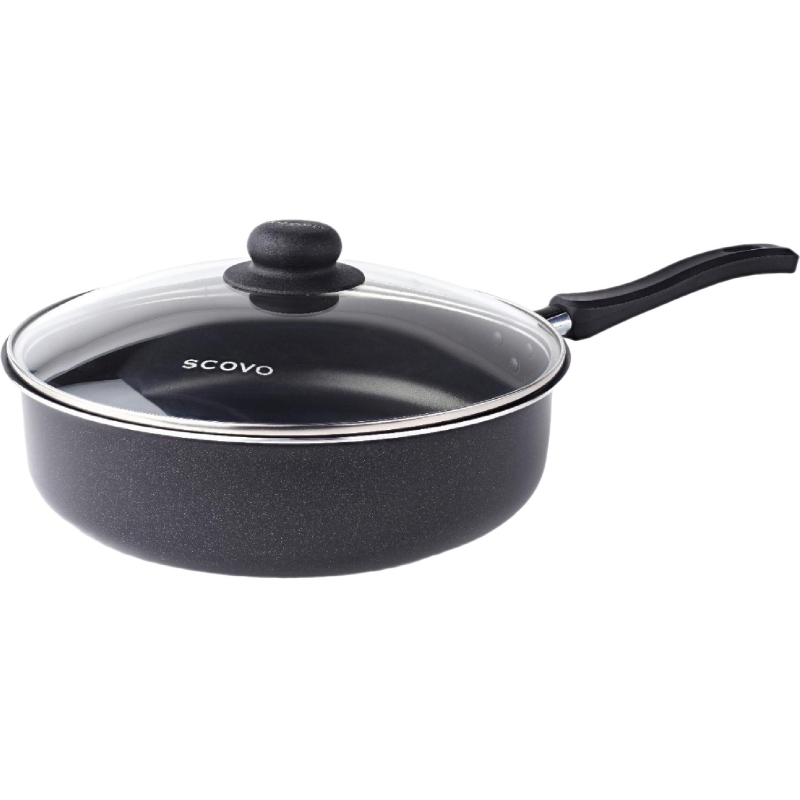 Сотейник алюминий Promo, 24 см + стеклянная крышка SCOVO PA-020