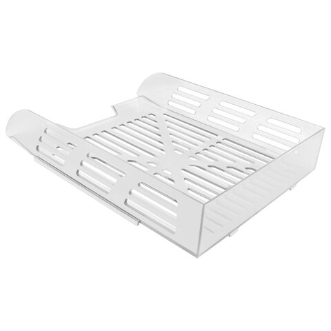 Лоток горизонтальный для бумаг BRAUBERG ECO, 330×245х65 мм, сетчатый, прозрачный