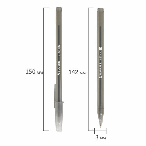 Ручка шариковая BRAUBERG «i-STICK», ЧЕРНАЯ, пишущий узел 0.7 мм, линия письма 0.35 мм