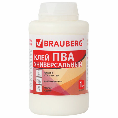 превью Клей ПВА BRAUBERG, 1 кг, универсальный (бумага, картон, дерево)