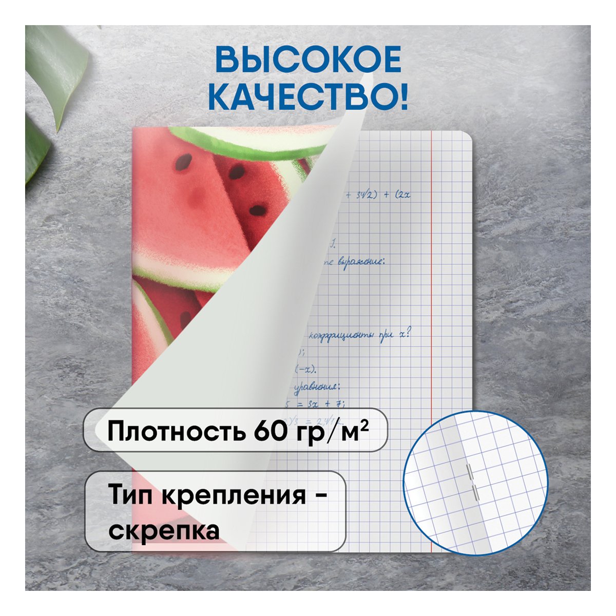 Тетрадь 48л., А5, клетка BG «Summer dessert», матовая ламинация