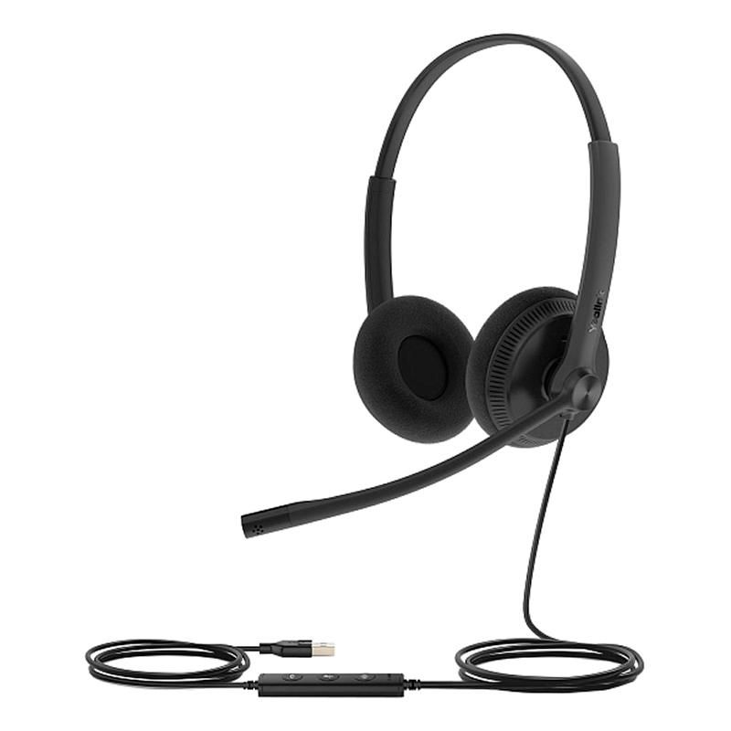 Гарнитура головная Yealink UH34 Lite Dual UC Дуо, Проводная, HD звук, USB