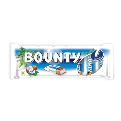 Шоколадные батончики BOUNTY, мультипак, 7 шт. по 27,5 г (192,5 г)