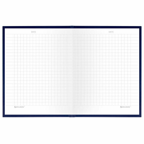 Блокнот МАЛЫЙ ФОРМАТ 110×147 мм, А6, 80 л., твердый, клетка, BRAUBERG «Minimal», синий
