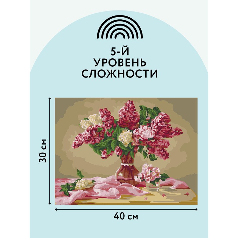 Картина по номерам на холсте ТРИ СОВЫ «Букет сирени», 30×40, с акриловыми красками и кистями