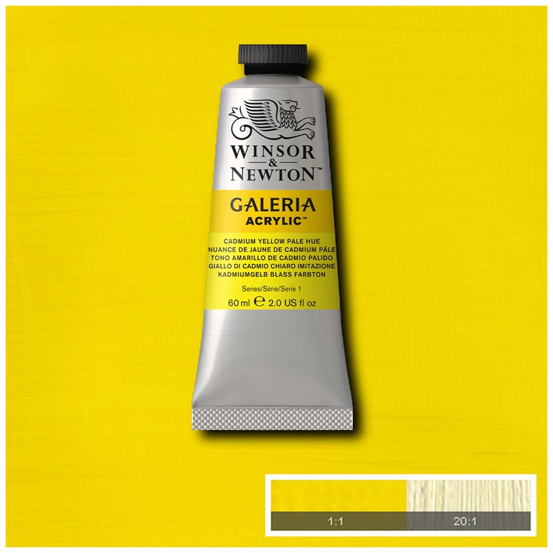 Краски акриловые Winsor&Newton «Galeria», 60 мл, туба, бледно-желтый кадмий