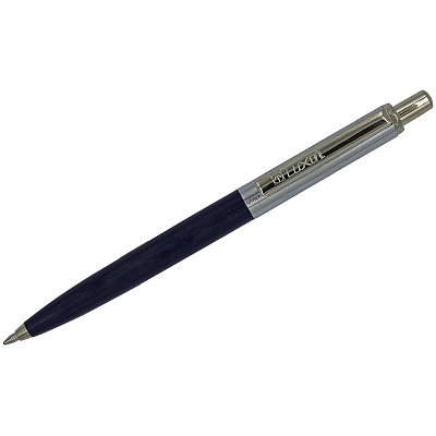 Ручка шариковая Luxor «Star» синяя, 1.0мм, корпус синий/хром, кнопочный механизм
