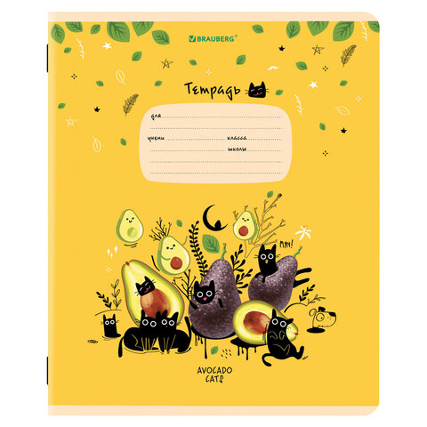 Тетради 12 л. КОМПЛЕКТ 10 шт. BRAUBERG, клетка, обложка картон, FRUITS AND ANIMALS