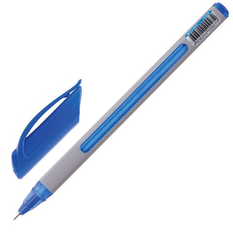 Ручка шариковая масляная BRAUBERG «Extra Glide Soft Grey», СИНЯЯ, узел 0.7 мм, линия письма 0.35 мм
