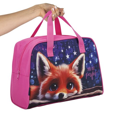 Сумка для занятий BRAUBERG с ручками, 35×25x15 см, «Cute fox»