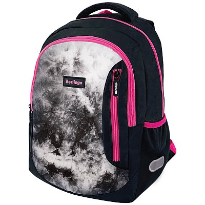 Рюкзак Berlingo Boom «Black-pink style» 38.5×29×12см, 2 отделения, 3 кармана, анатомическая ЭВА спинка