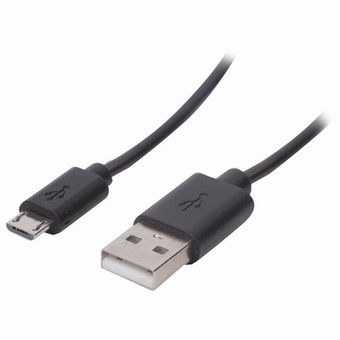 Кабель USB 2.0-micro USB, 1 м, SONNEN, медь, для передачи данных и зарядки, черный